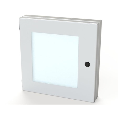 Saginaw Control & Engineering Hinged Window, 12 in. H x 12 in. W x 1-1/2 in. L, Polycarbonate SCE-HWK1212LG